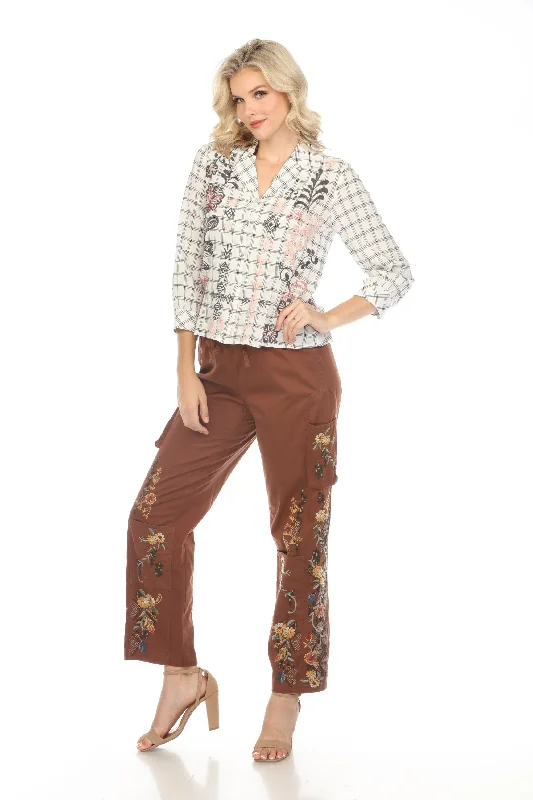 Johnny Was Biya Whitney Embroidered Pants Boho Chic B66423