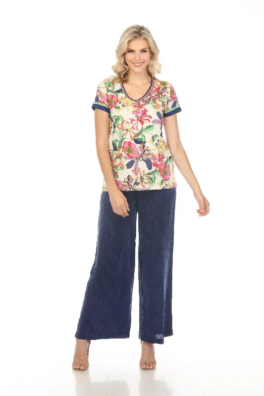 Johnny Was Jade Blue Corianne Easy Pants L60024