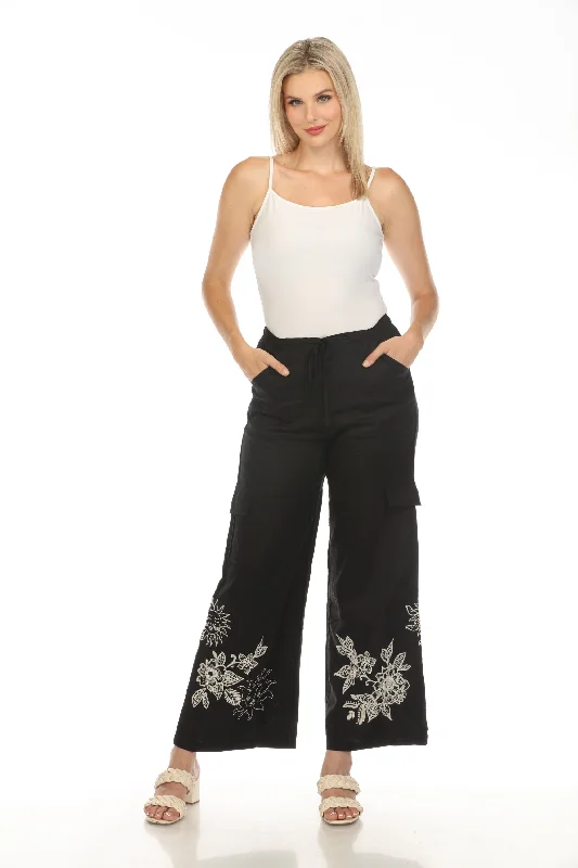 Johnny Was JWLA Addison Drawstring Cargo Wide Leg Pants Boho Chic J68723 *