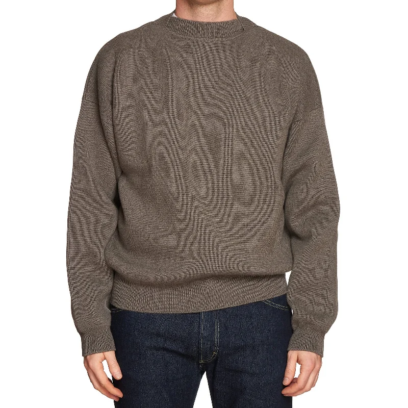 FEAR OF GOD Dusty Concrete Heather Virgin Wool Knit Crewneck Sweater NEW Size L