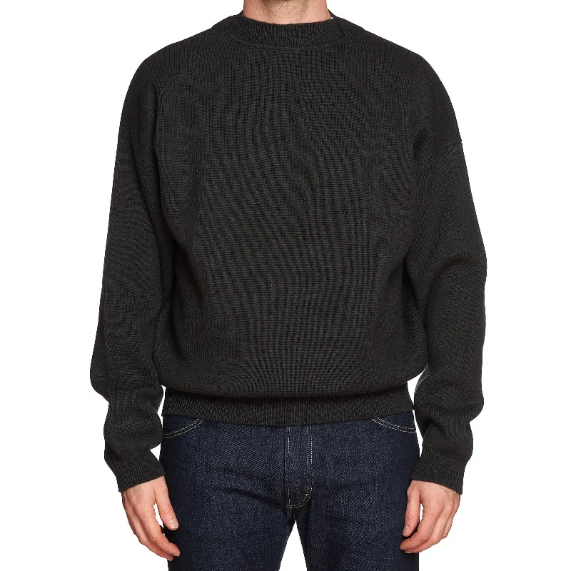 FEAR OF GOD Heather Black Virgin Wool Knit Crewneck Sweater NEW Size L