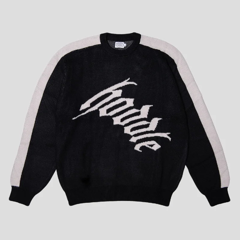 Hoddle Warped Logo Knit - Black / Grey