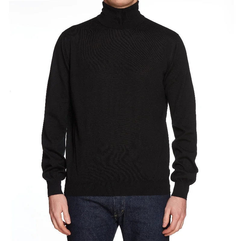 MALO Black Cashmere Turtleneck Sweater EU 54 US XL