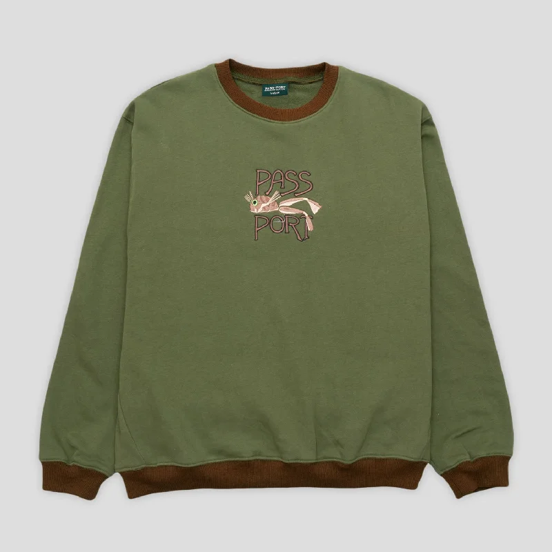 Pass~Port Frog Lure Organic Fleece Sweater - Dark Olive