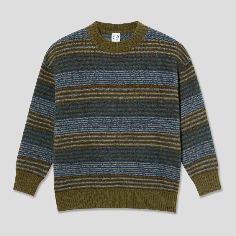 Polar Skate Co. George Sweater - Blue Green Stripe