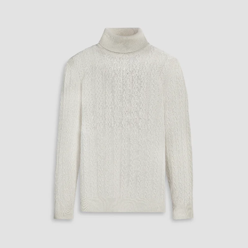 Solid Cable Turtleneck Sweater