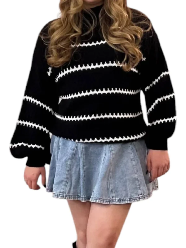 Striped Sweater In Black