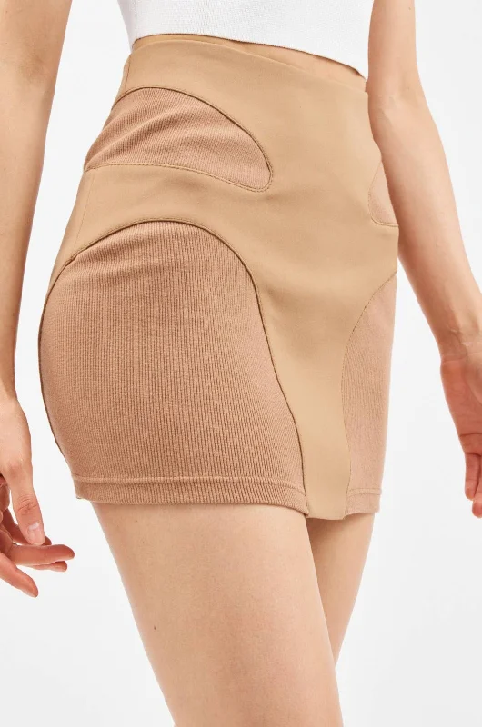 Contour Stitch Timber Mini Skirt