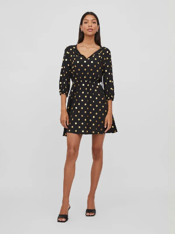 Goldy Short Dress (Black)