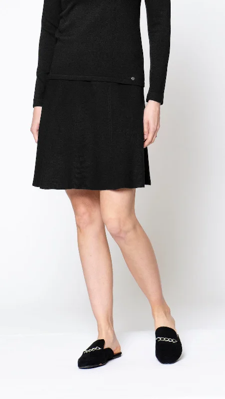 Livia A-Line Knee-length Skirt; Black