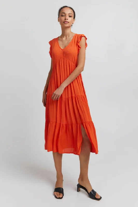 Marro Dress (Mandarin Red)