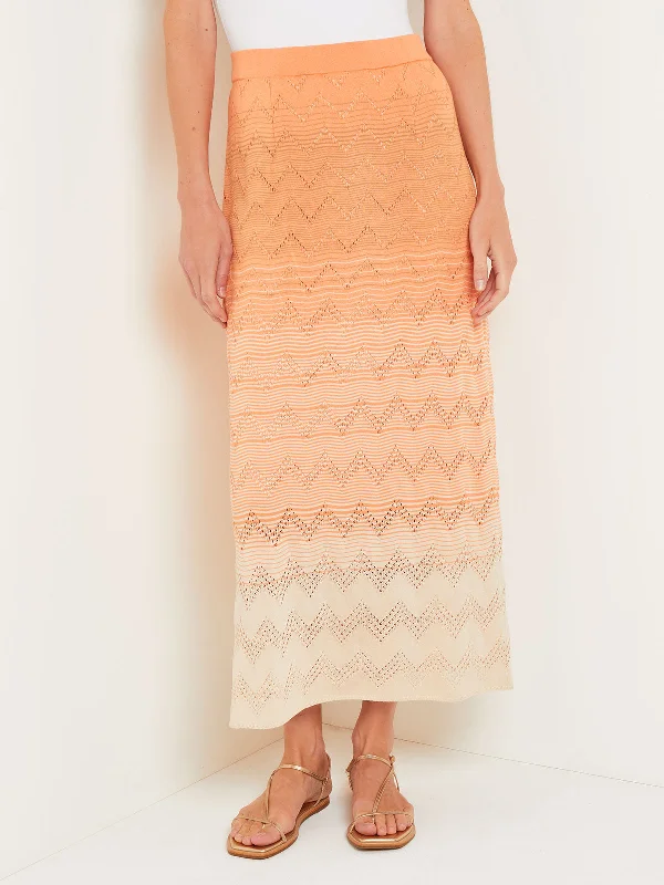 Midi Straight Skirt - Ombre Pointelle Soft Knit