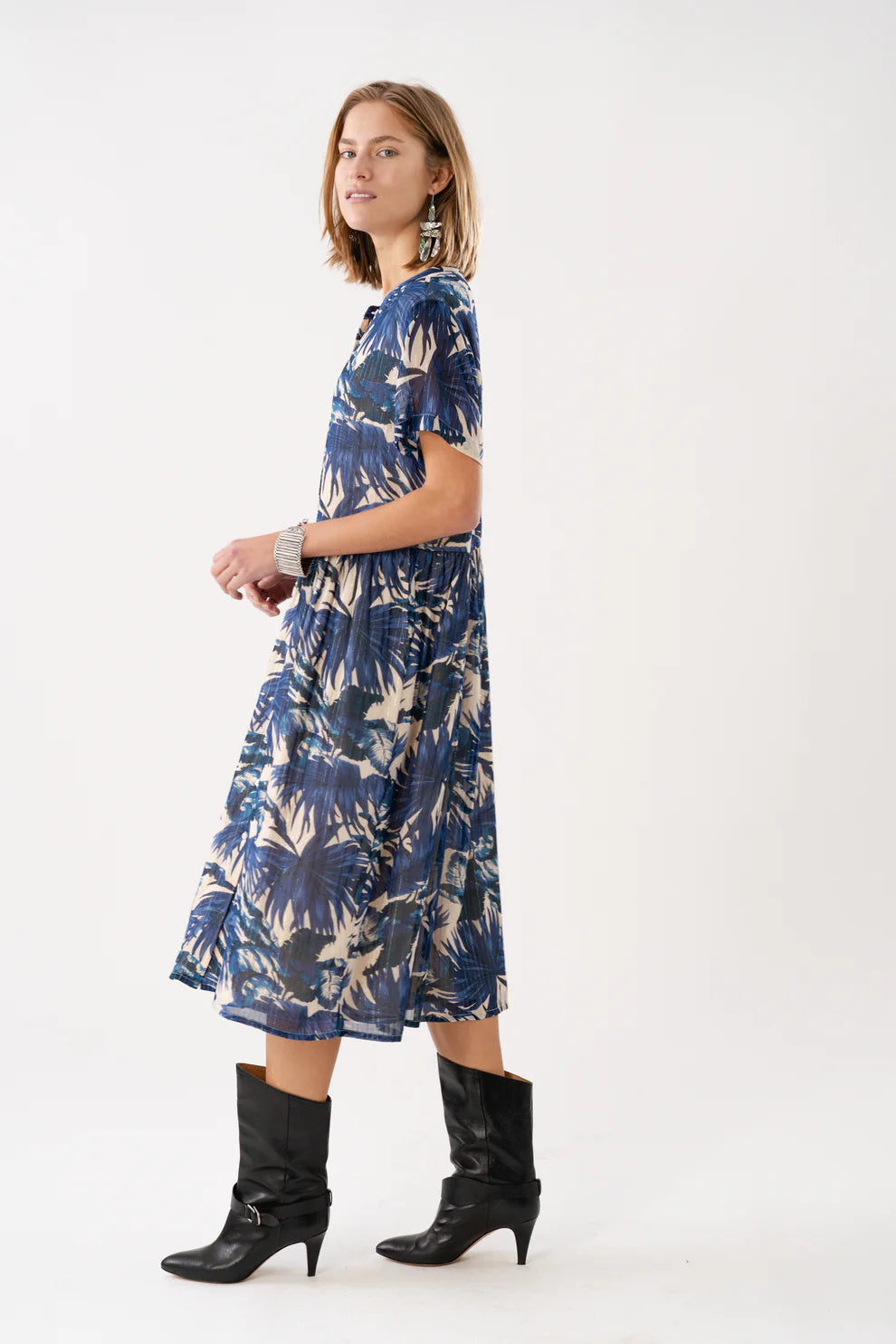 Lollys Laundry Blue Aliya Midi Dress