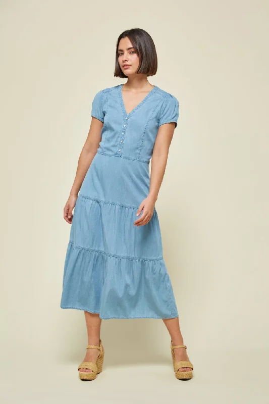 Md'M Janice Midi Denim Dress