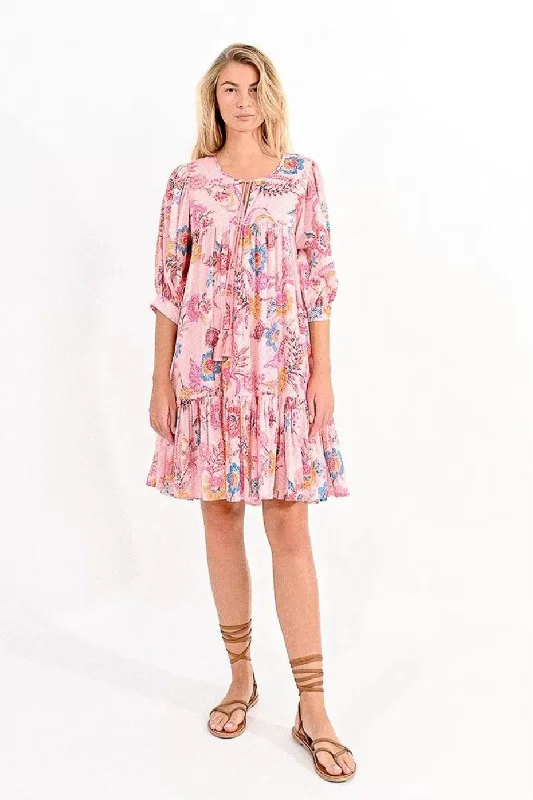 Molly Bracken Loose Fitting Pink Alba Dress