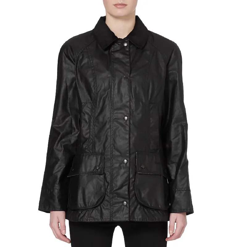 Beadnell Wax Jacket In Black