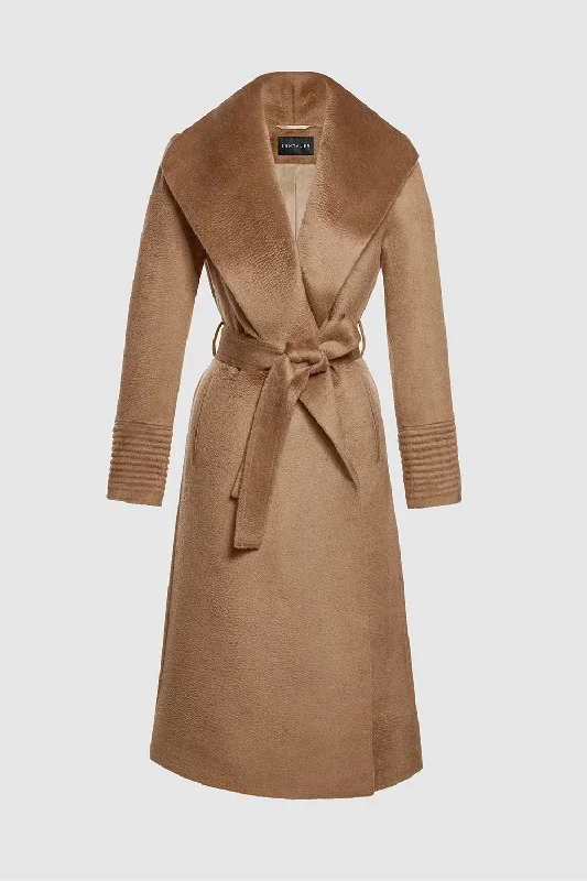 Suri Alpaca Long Shawl Collar Wrap Coat