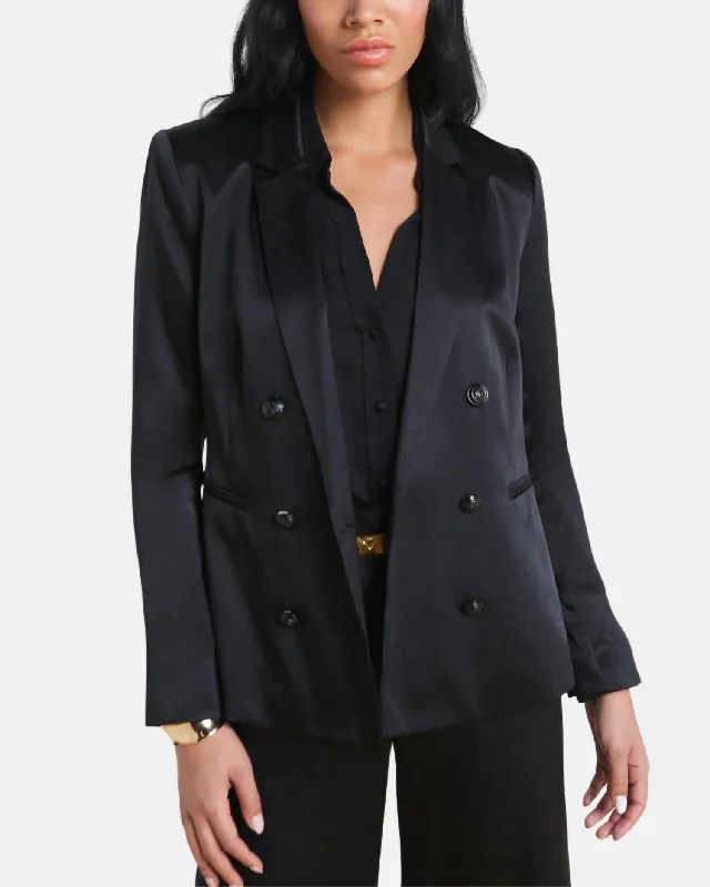 Colin Double Breast Blazer In Black