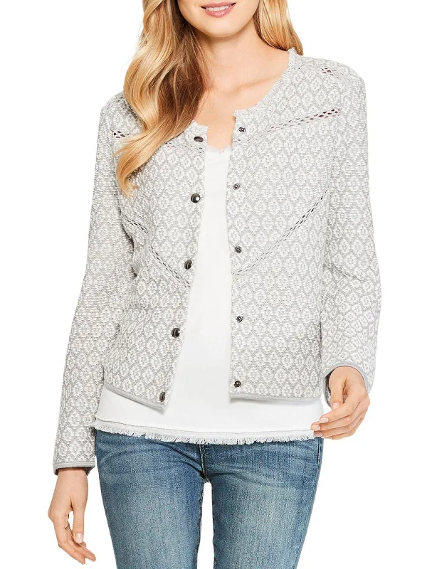 Prismatic Womens Linen Blend Marled Jacket