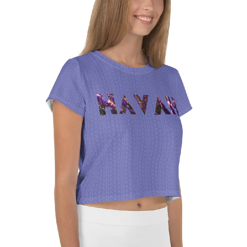 Lavender Bloom Crop Tee