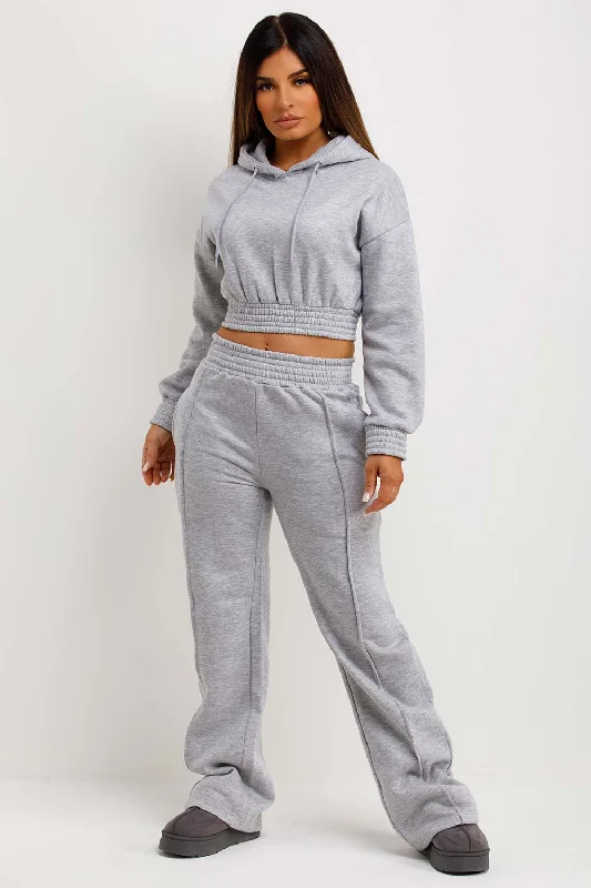 Tracksuit With Straight Leg Joggers Grey