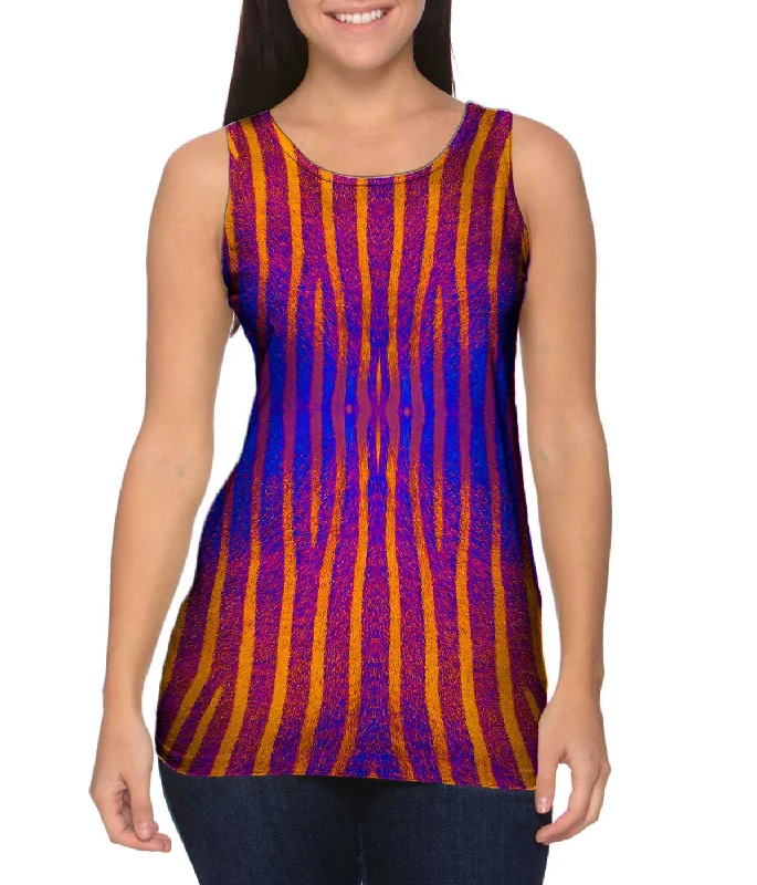 Blue Purple Orange Zebra Stripes